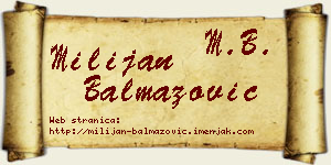 Milijan Balmazović vizit kartica